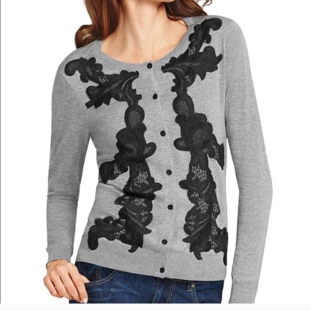 Cabi cardigan button up with lace detail